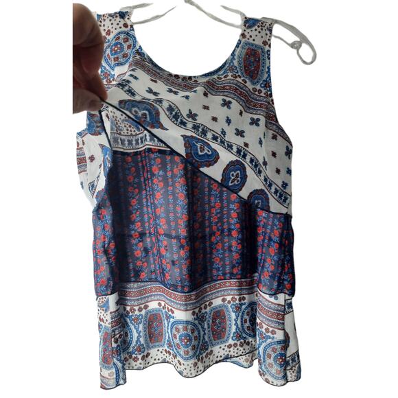 Live and Let Live sleeveless red white blue layered top PS - Picture 4 of 10